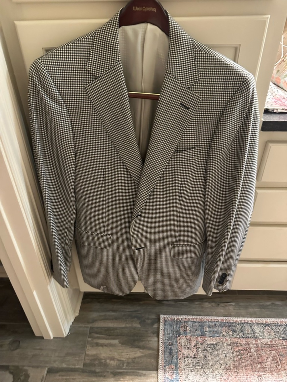 Canali Black and White Houndstooth Sport Coat